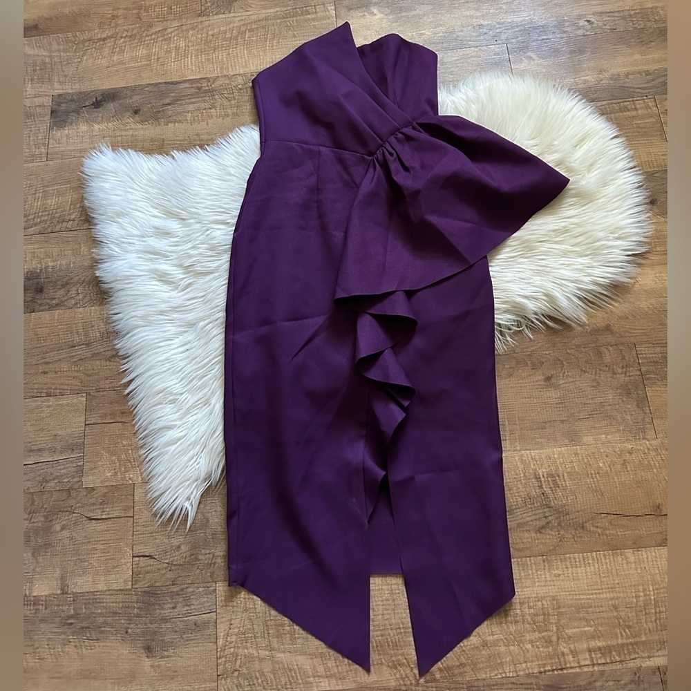 ELLIATT Reception Cascade Ruffle Strapless Cocktail Dress - Picture 2 of 4